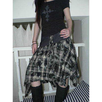ang_project_Distressed_Tie_Dye_Plaid_Rivet_Patchwork_Asymmetric_Tie_Strap_Women&