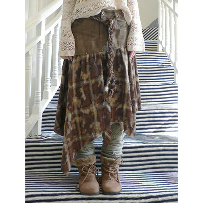 ang_project_Distressed_Tie_Dye_Plaid_Rivet_Patchwork_Asymmetric_Tie_Strap_Women&