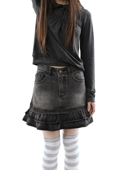 ang_project_Double_Layer_Ruffle_Patchwork_Distressed_High_Waist_Zipper_Women&