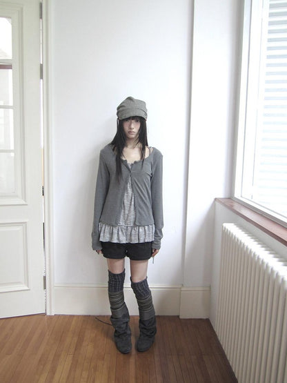 ang project Drawstring Color Block Long Sleeve Women&