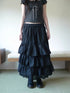ang_project_Elastic_Waist_Lace_Patchwork_Korean_Cake_Women_Students_Black_White_Maxi_Skirt_MISSTT