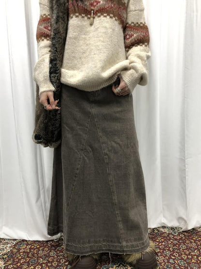 Updateang project Fair Isle Knit Sweater Women Autumn Winter Vintage Loose Fit Thick Warm