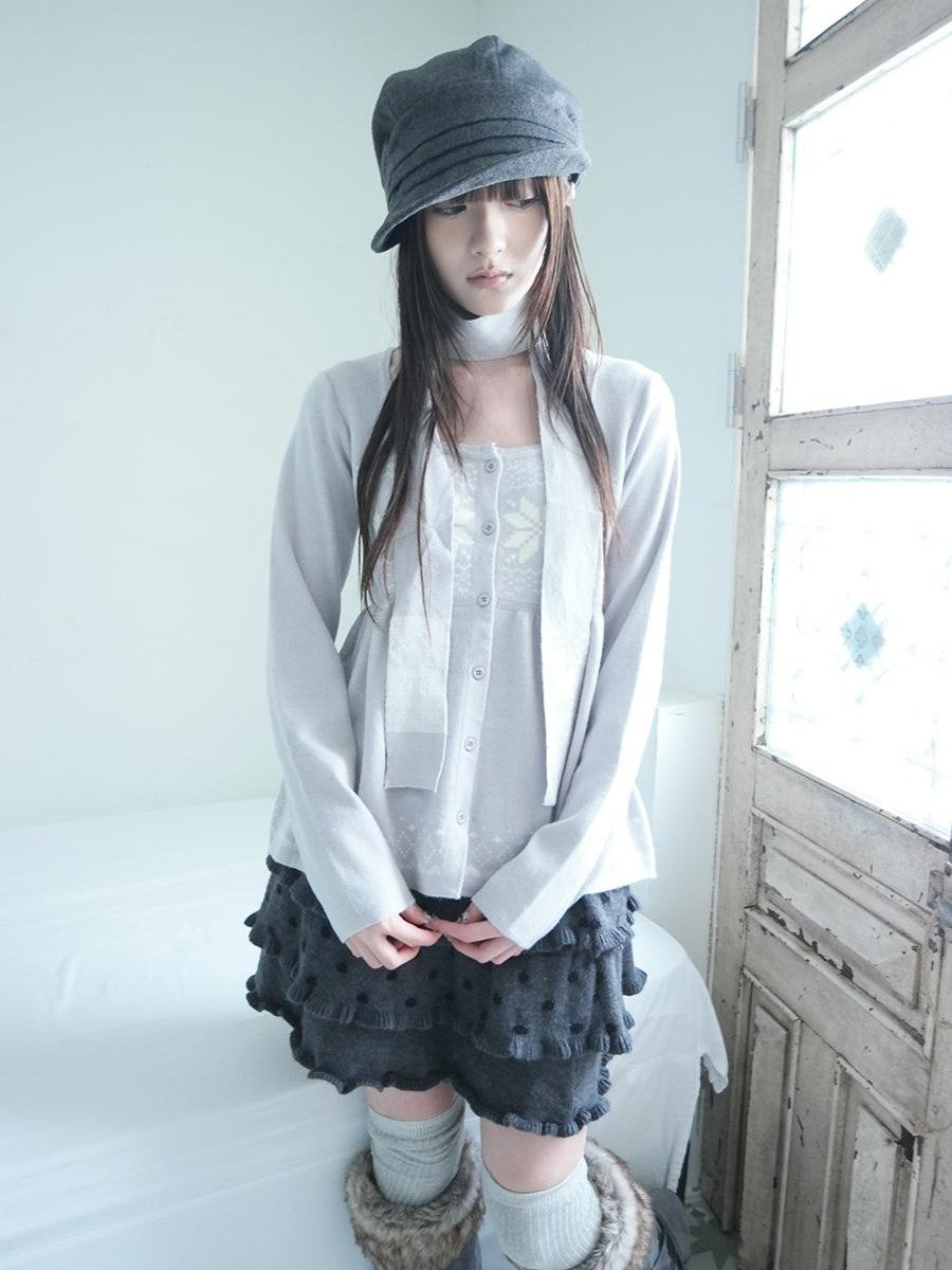 ang project Fair Isle Snowflake Jacquard Button Knit Women&