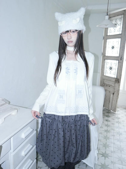 ang project Fair Isle Snowflake Jacquard Button Knit Women&