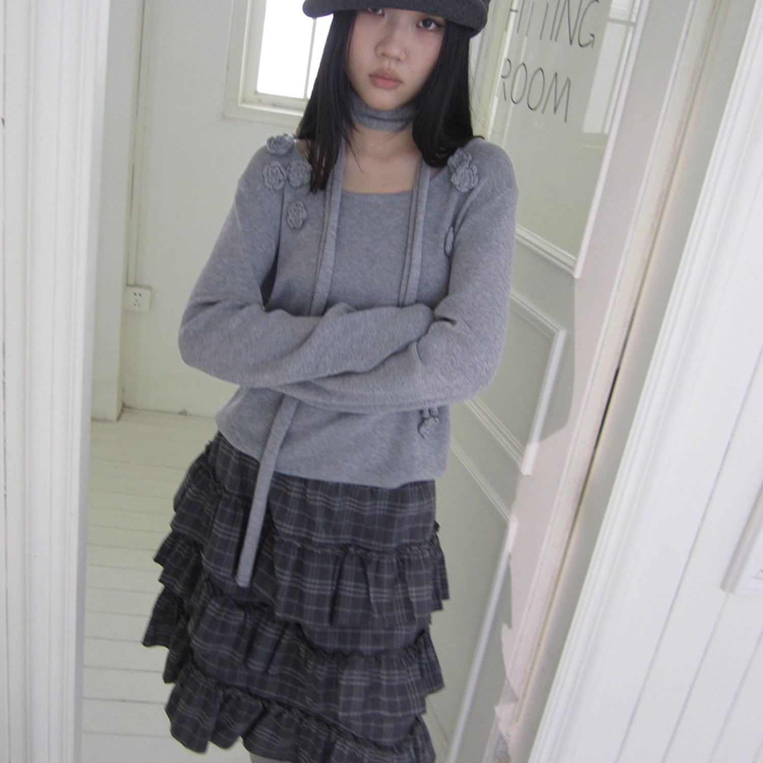 ang_project_Floral_Embellished_Round_Neck_Long_Sleeve_Knit_Top_With_Detachable_Scarf_MISSTT