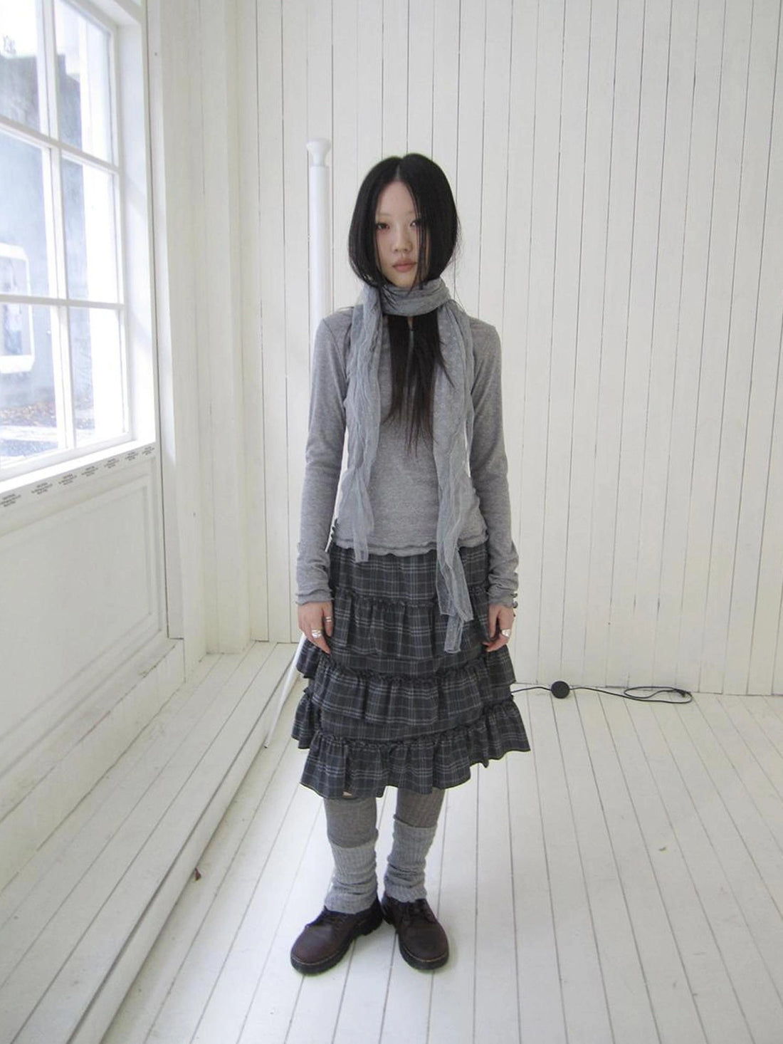 ang project Floral Lace Collar Ruffle Trim Blouse T-shirt