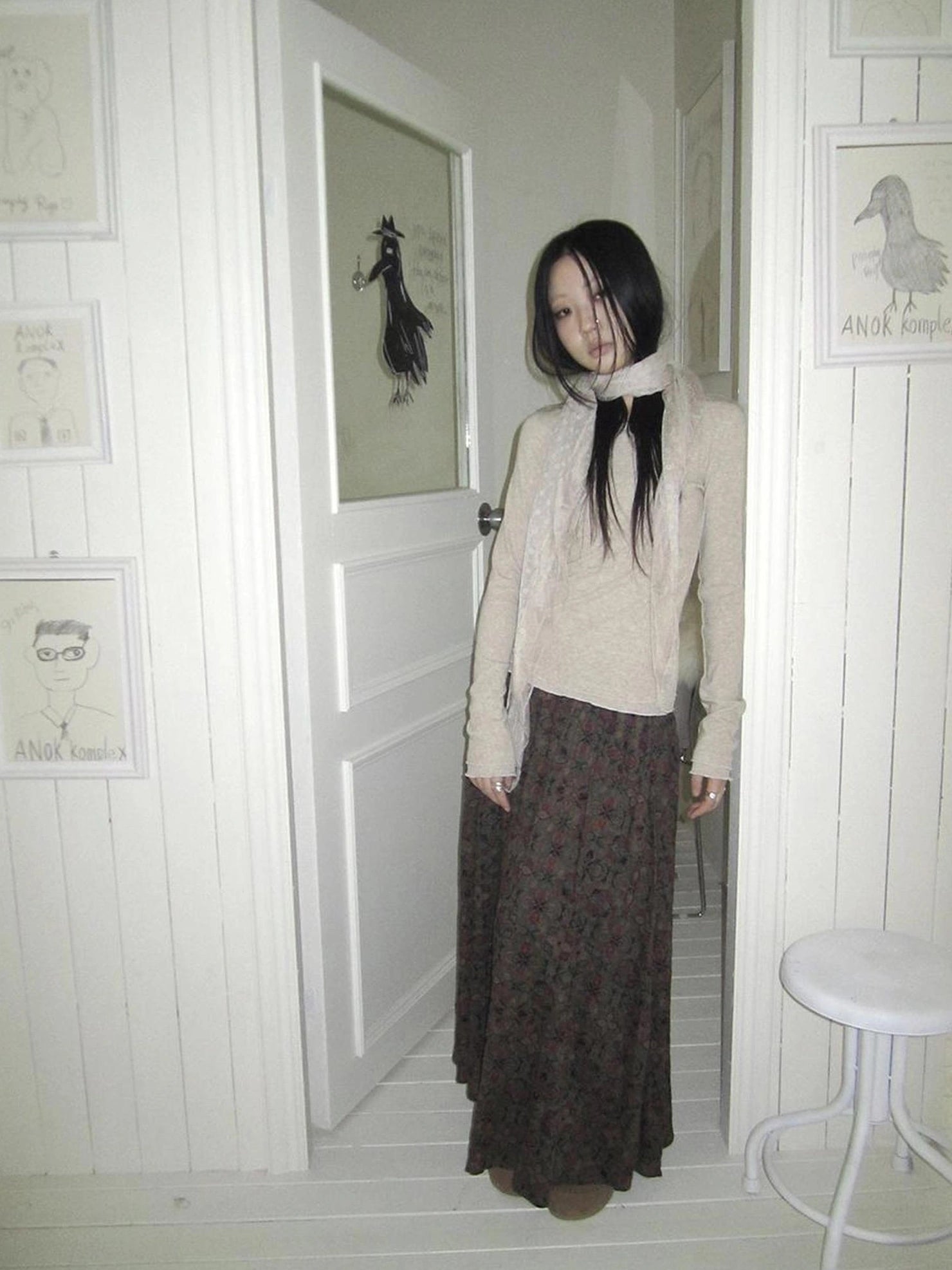 ang project Floral Lace Collar Ruffle Trim Blouse T-shirt