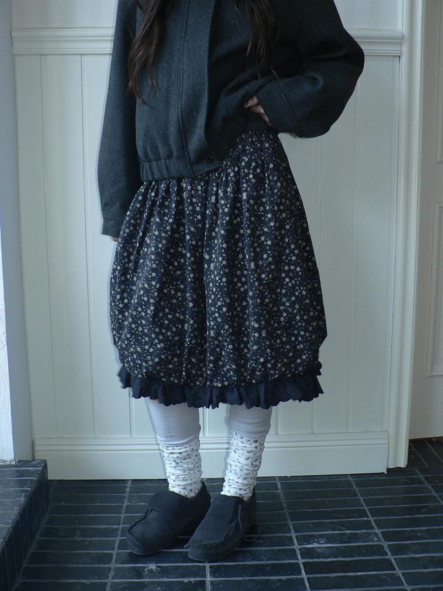 ang project Floral Lace Ruffle Bubble Hem Cotton Women&