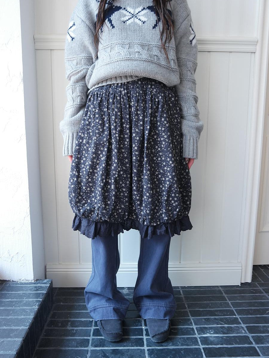 ang project Floral Lace Ruffle Bubble Hem Cotton Women&