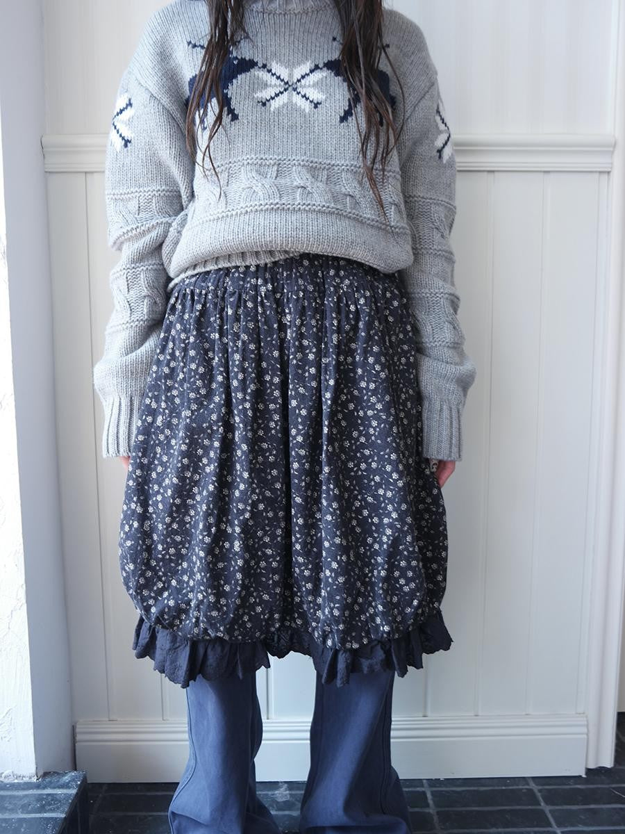 ang project Floral Lace Ruffle Bubble Hem Cotton Women&