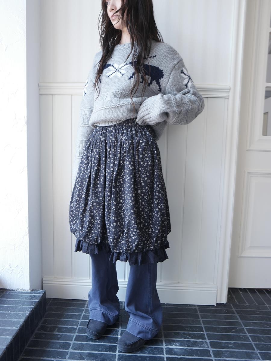 ang project Floral Lace Ruffle Bubble Hem Cotton Women&