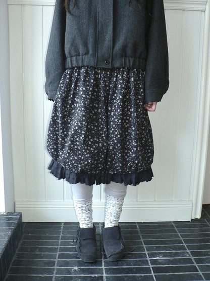 ang project Floral Lace Ruffle Bubble Hem Cotton Women&