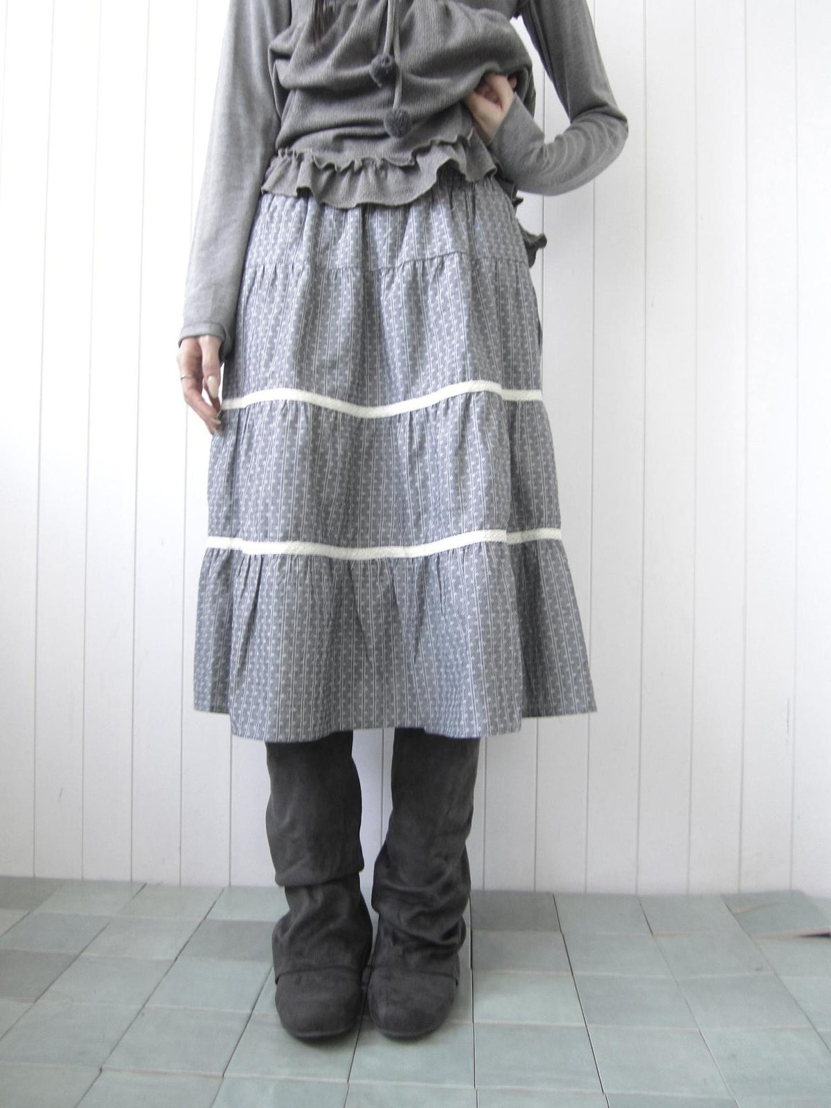 ang project Floral Lace Spliced Ruffle Tiered Women&