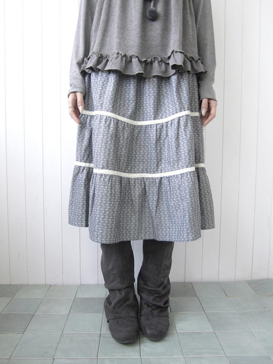 ang project Floral Lace Spliced Ruffle Tiered Women&