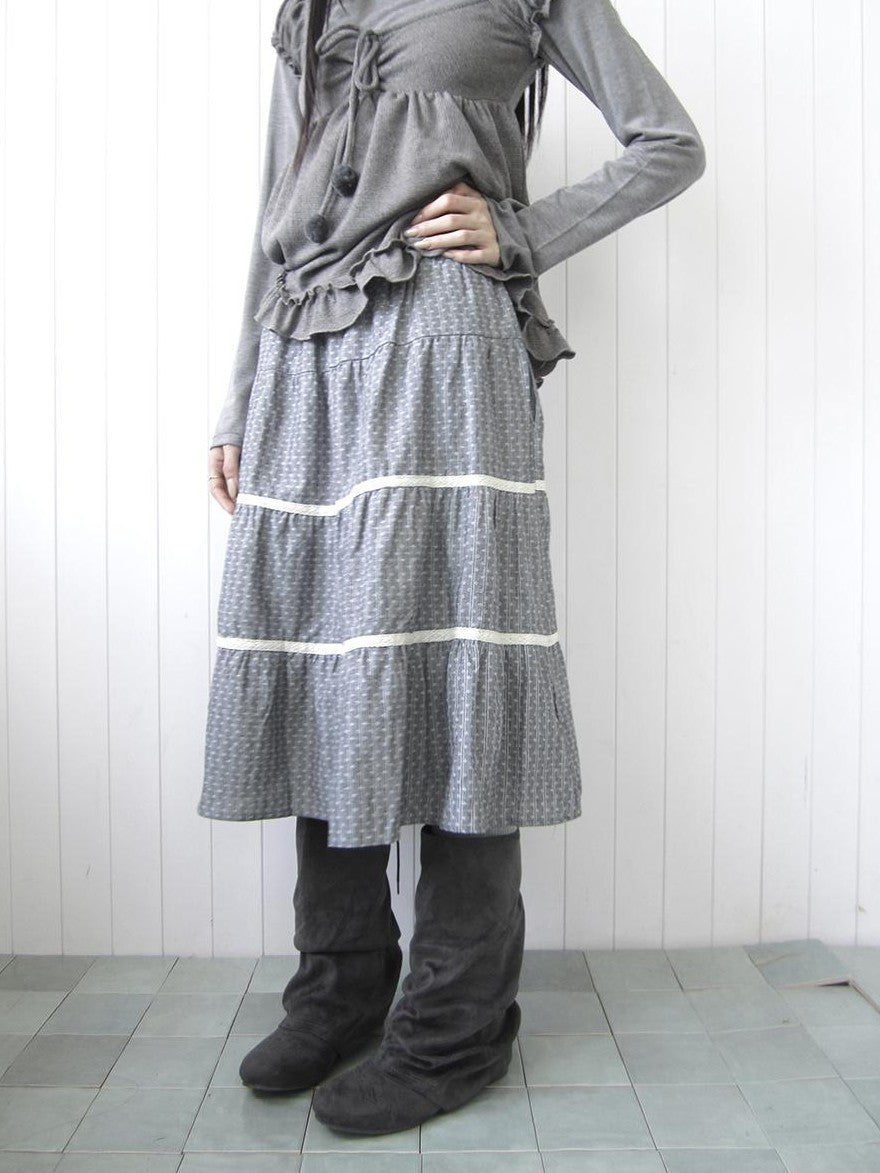 ang project Floral Lace Spliced Ruffle Tiered Women&