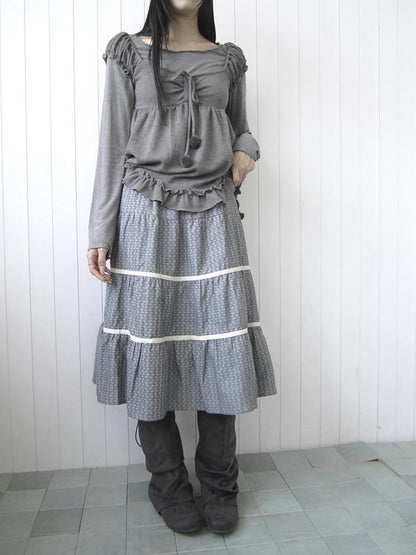 ang project Floral Lace Spliced Ruffle Tiered Women&