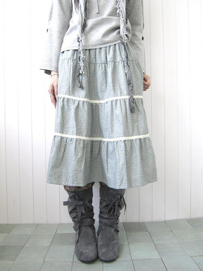 ang project Floral Lace Spliced Ruffle Tiered Women&