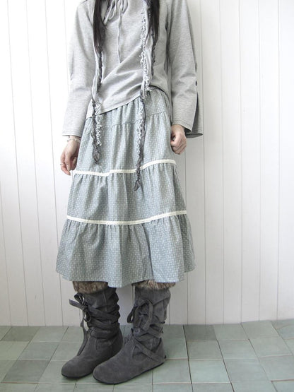 ang project Floral Lace Spliced Ruffle Tiered Women&