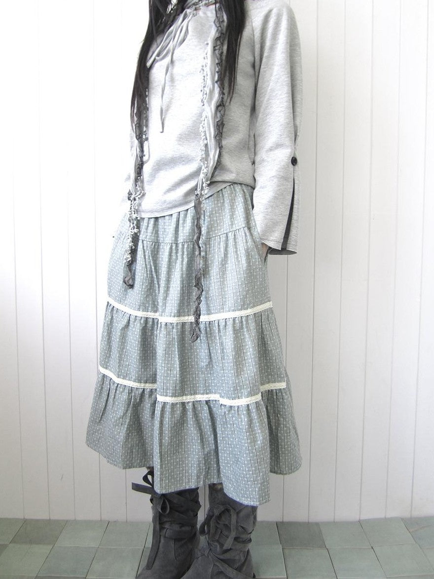 ang project Floral Lace Spliced Ruffle Tiered Women&
