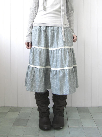 ang project Floral Lace Spliced Ruffle Tiered Women&