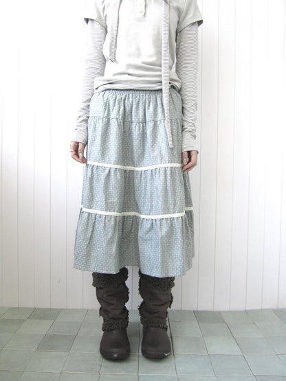 ang project Floral Lace Spliced Ruffle Tiered Women&