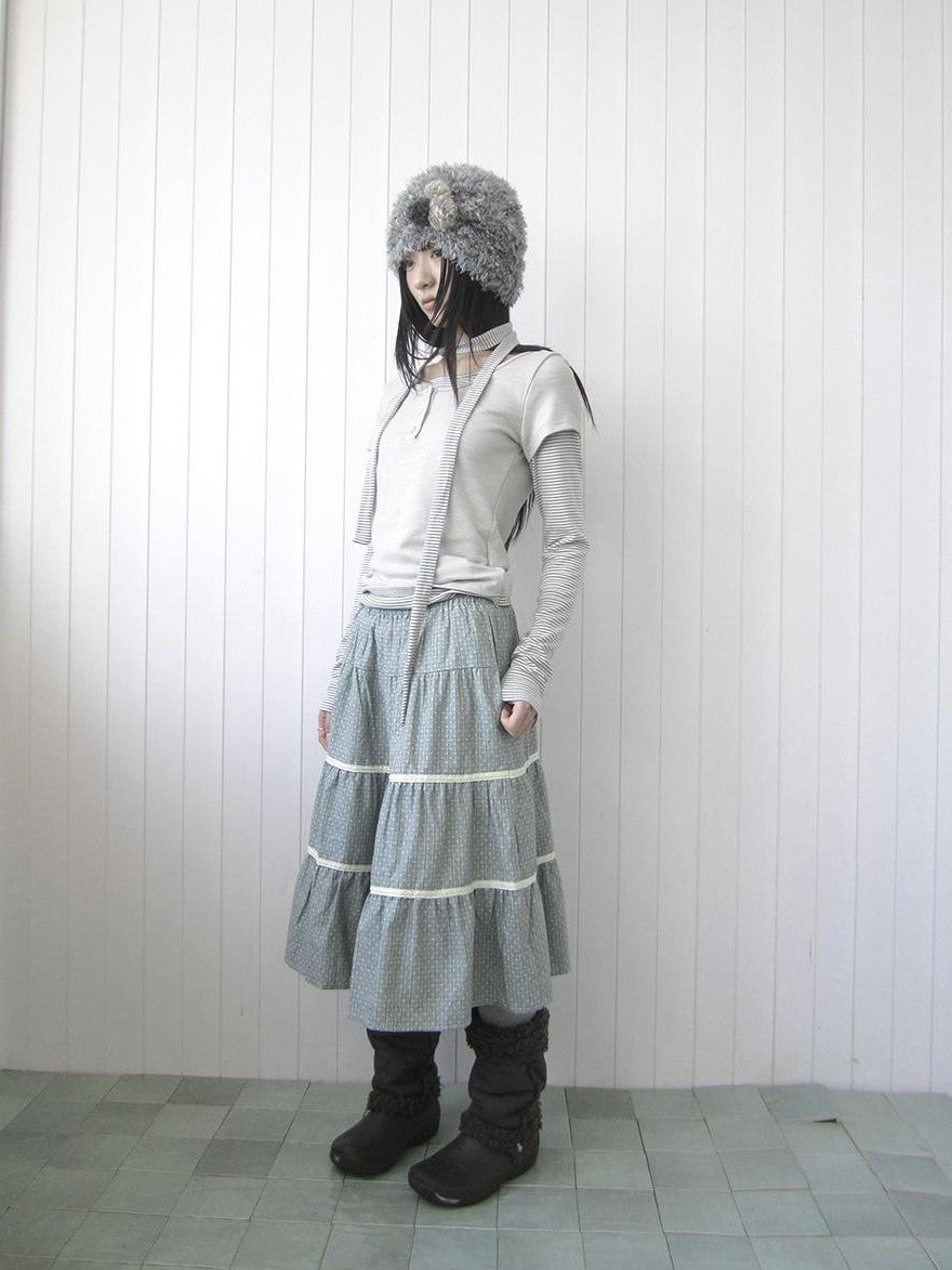 ang project Floral Lace Spliced Ruffle Tiered Women&