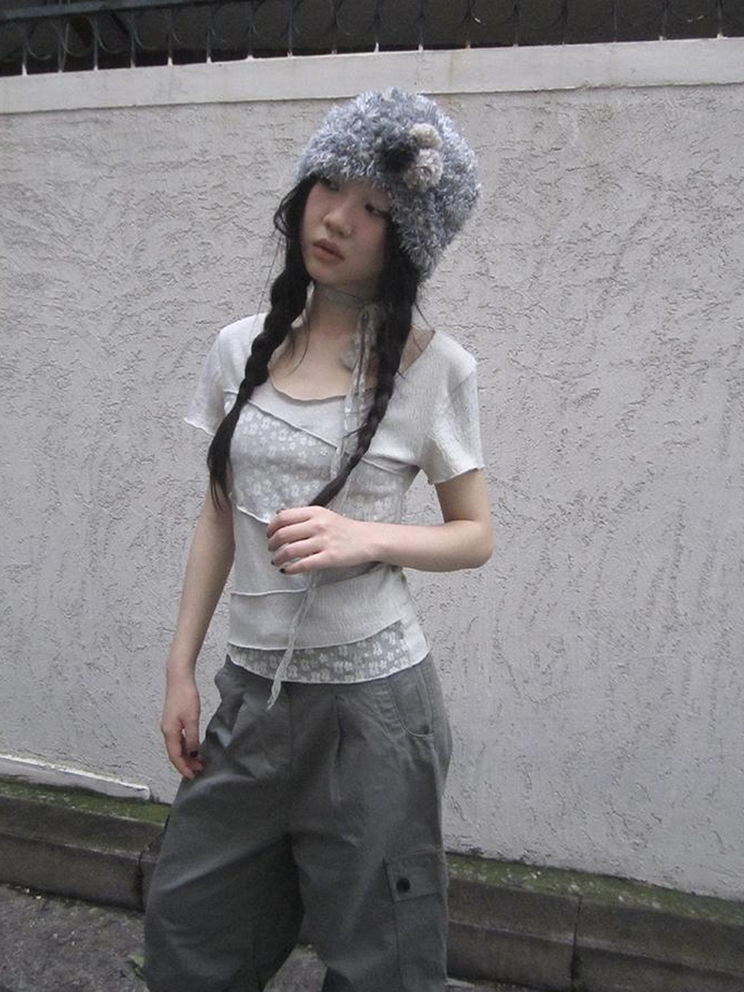 Updateang project Floral Lace Trim Tee Lightweight Summer Top