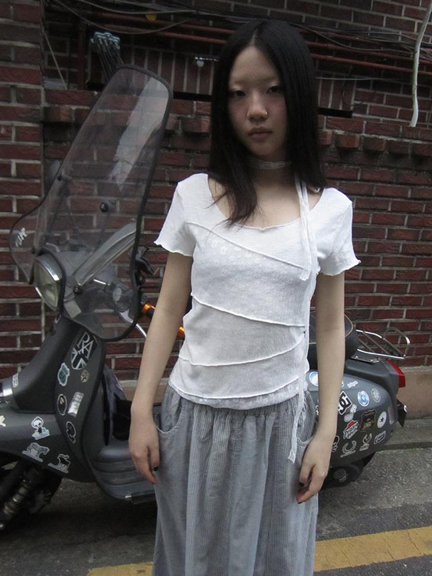 Updateang project Floral Lace Trim Tee Lightweight Summer Top