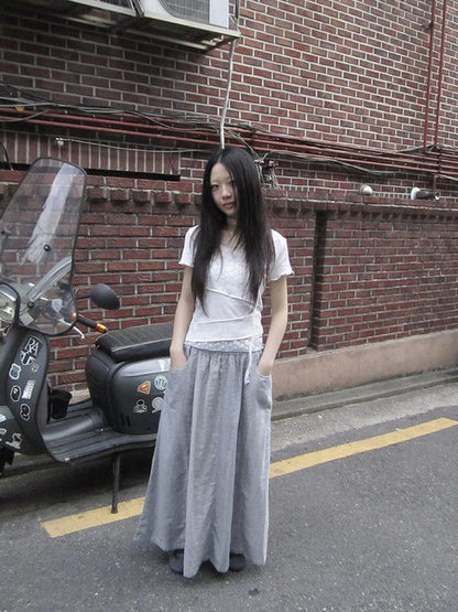 Updateang project Floral Lace Trim Tee Lightweight Summer Top