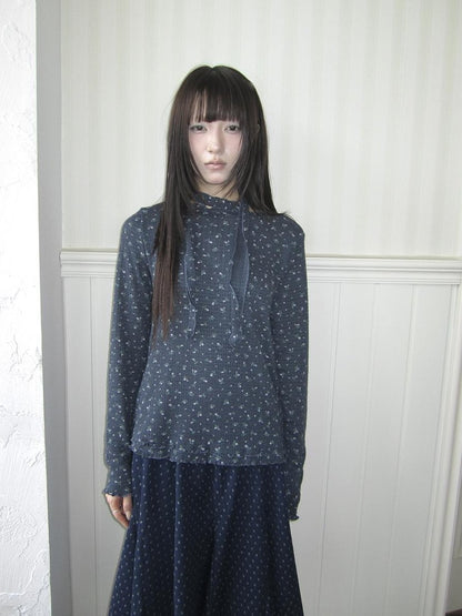 ang project Floral Print Double Ruffle Hem Women&