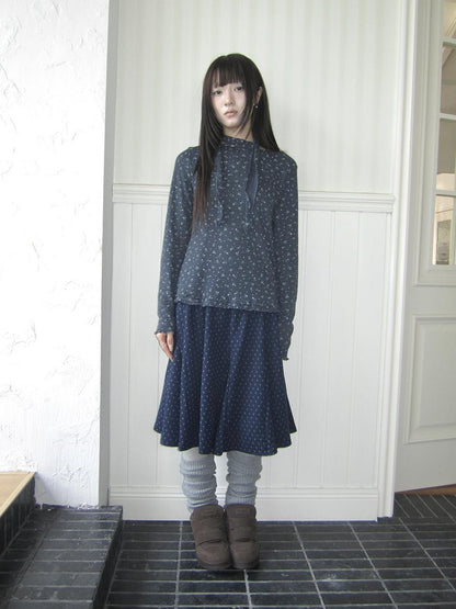 ang project Floral Print Double Ruffle Hem Women&