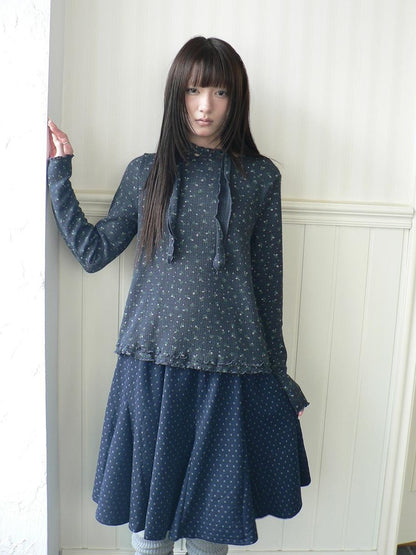 ang project Floral Print Double Ruffle Hem Women&