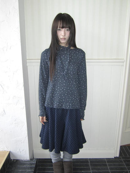 ang project Floral Print Double Ruffle Hem Women&