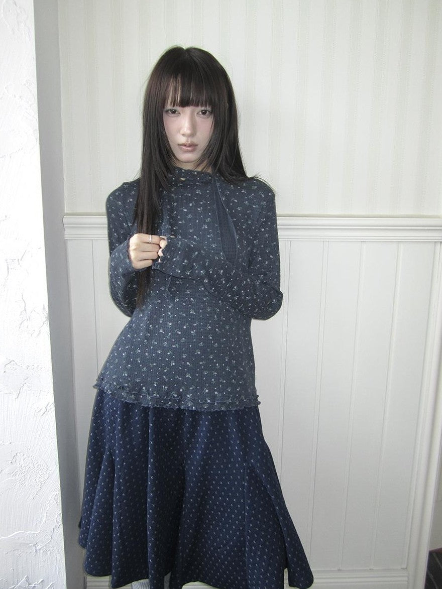 ang project Floral Print Double Ruffle Hem Women&