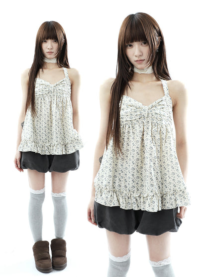 ang_project_Floral_Print_Ruffle_Halter_Tie_V-neck_Loose_Women&