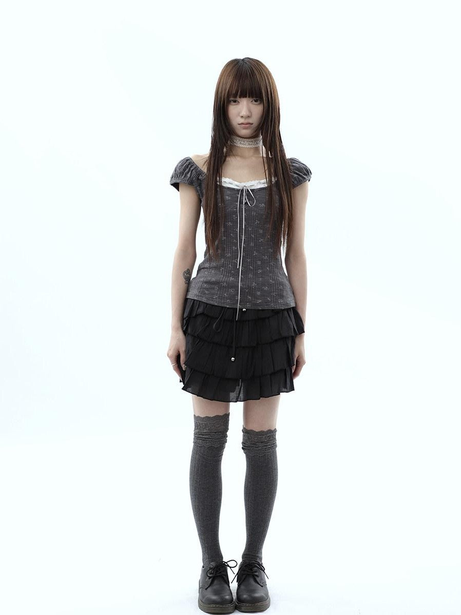 ang project Forest Floral Lace Splice Tie Waist Cropped Women&