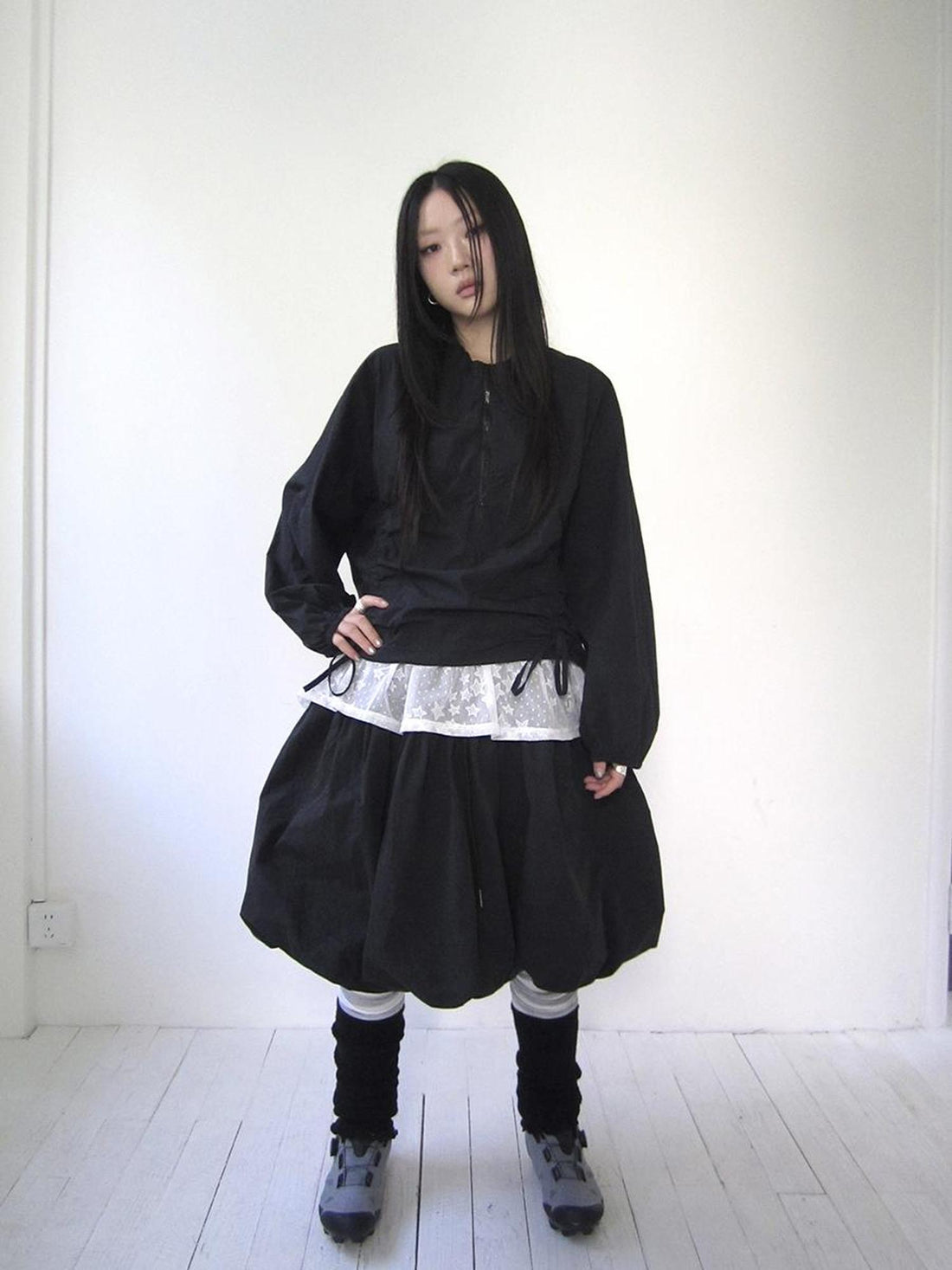 ang project Functional Minimalist Drawstring Short Crop Top