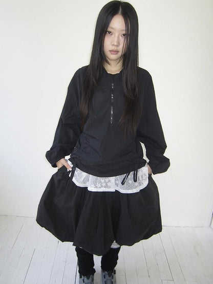 ang project Functional Minimalist Drawstring Short Crop Top