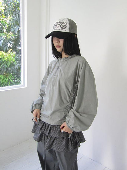 ang project Functional Minimalist Drawstring Short Crop Top