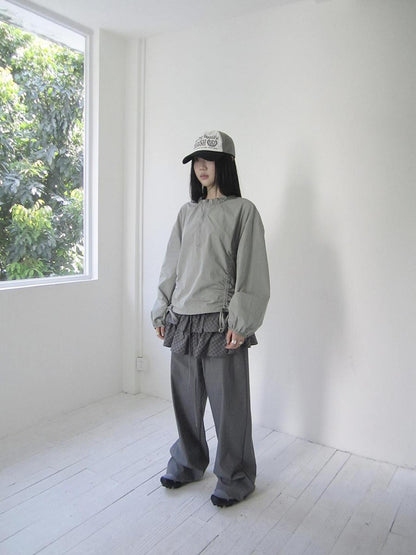 ang project Functional Minimalist Drawstring Short Crop Top