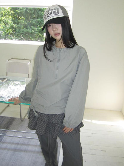ang project Functional Minimalist Drawstring Short Crop Top