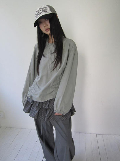 ang project Functional Minimalist Drawstring Short Crop Top