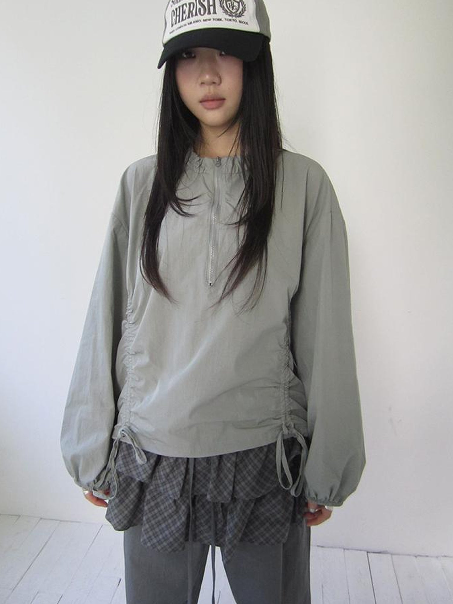 ang project Functional Minimalist Drawstring Short Crop Top