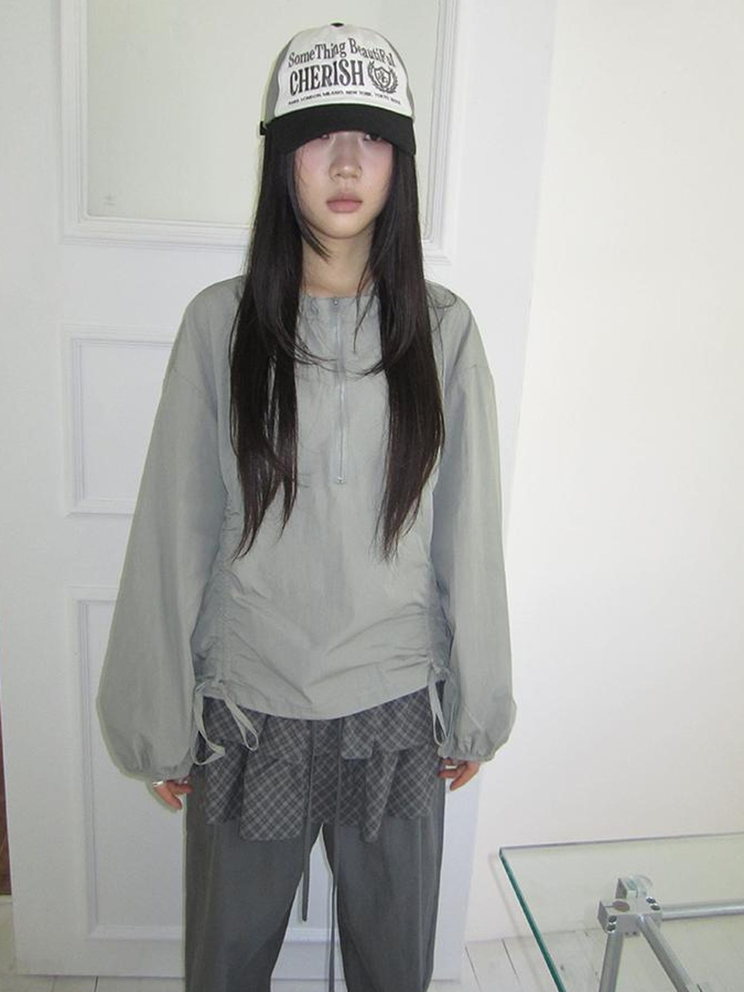 ang project Functional Minimalist Drawstring Short Crop Top