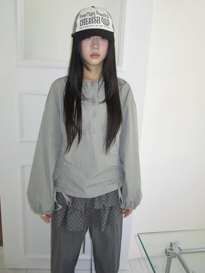 ang project Functional Minimalist Drawstring Short Crop Top