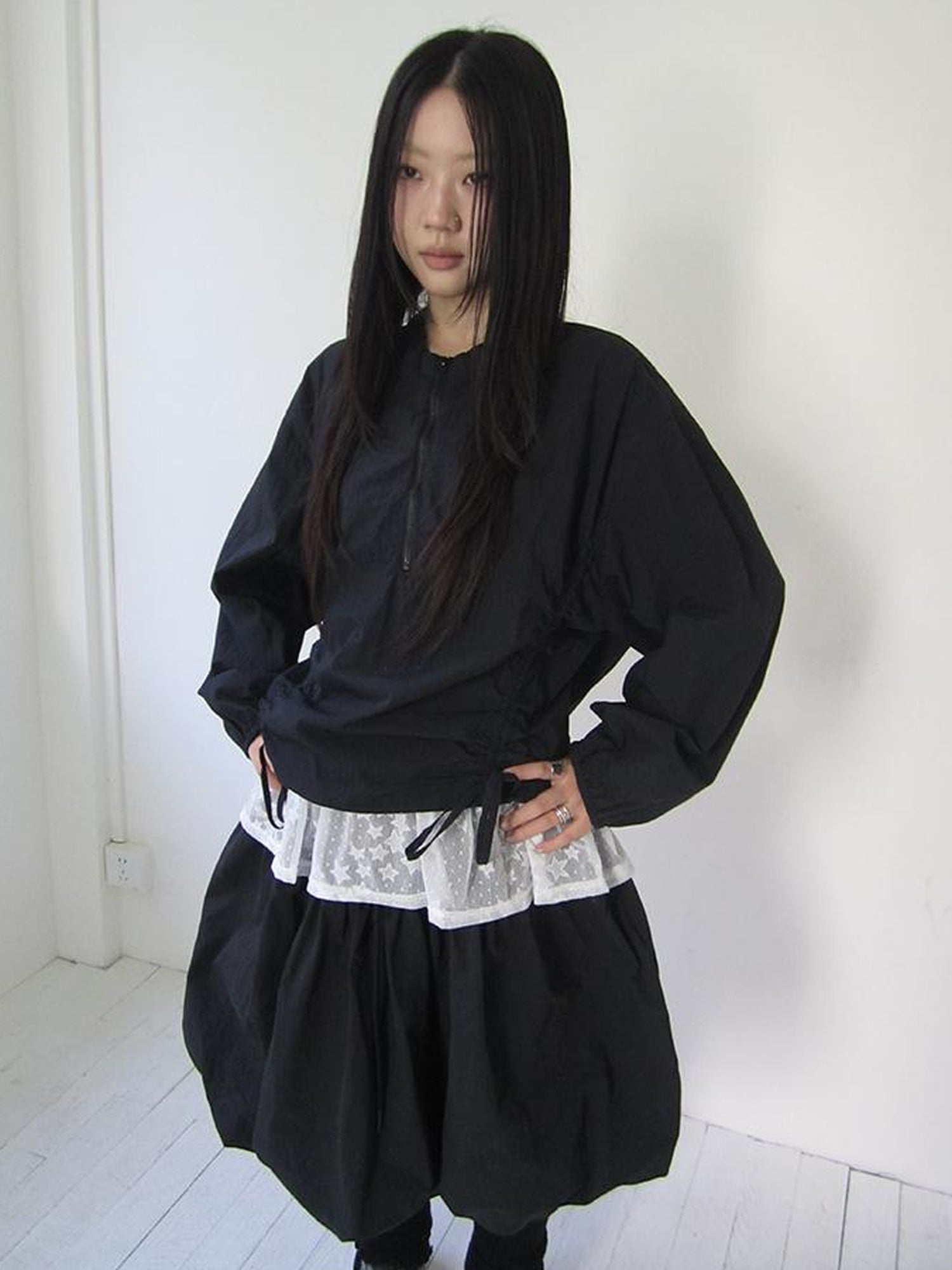 ang project Functional Minimalist Drawstring Short Crop Top