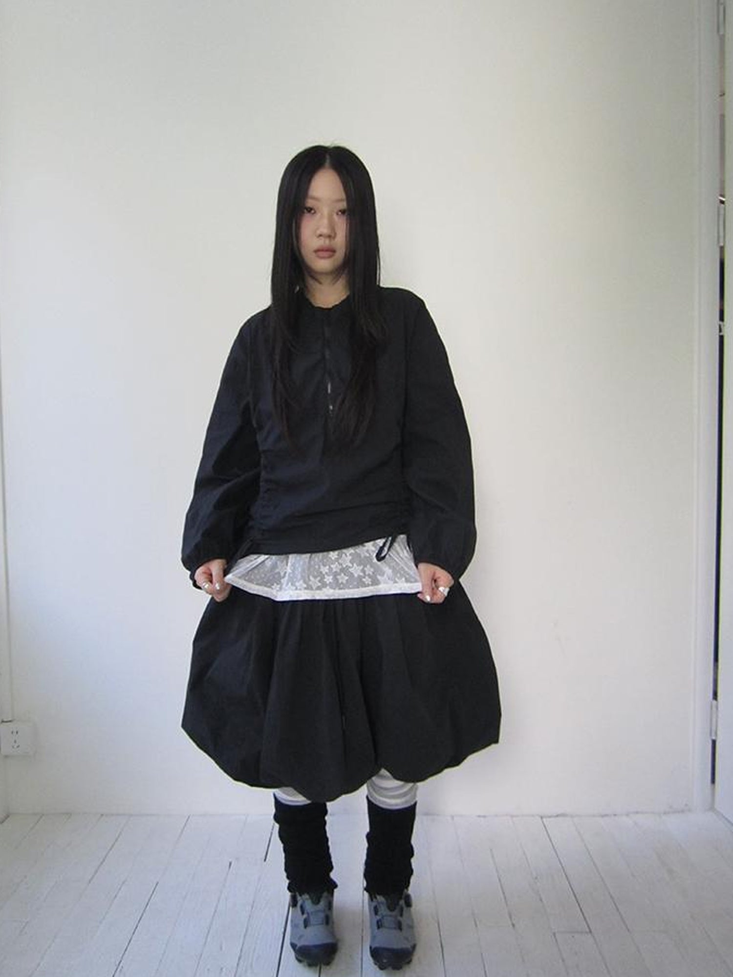 ang project Functional Minimalist Drawstring Short Crop Top