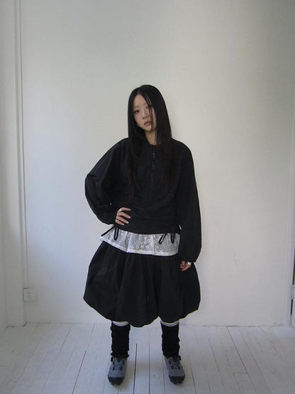 ang project Functional Minimalist Drawstring Short Crop Top