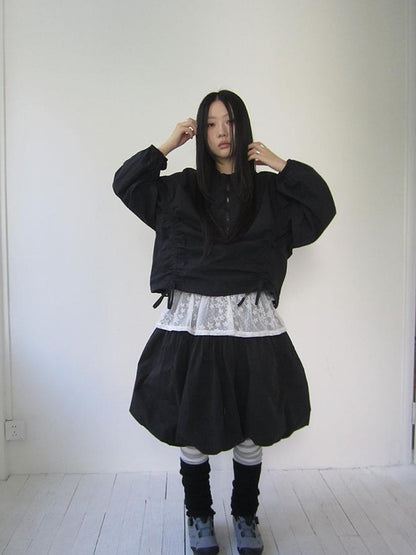 ang project Functional Minimalist Drawstring Short Crop Top