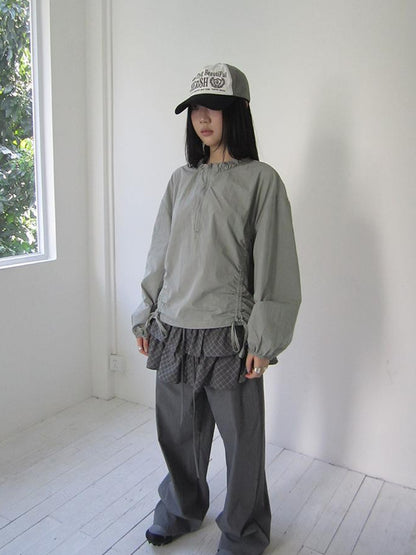 ang project Functional Minimalist Drawstring Short Crop Top